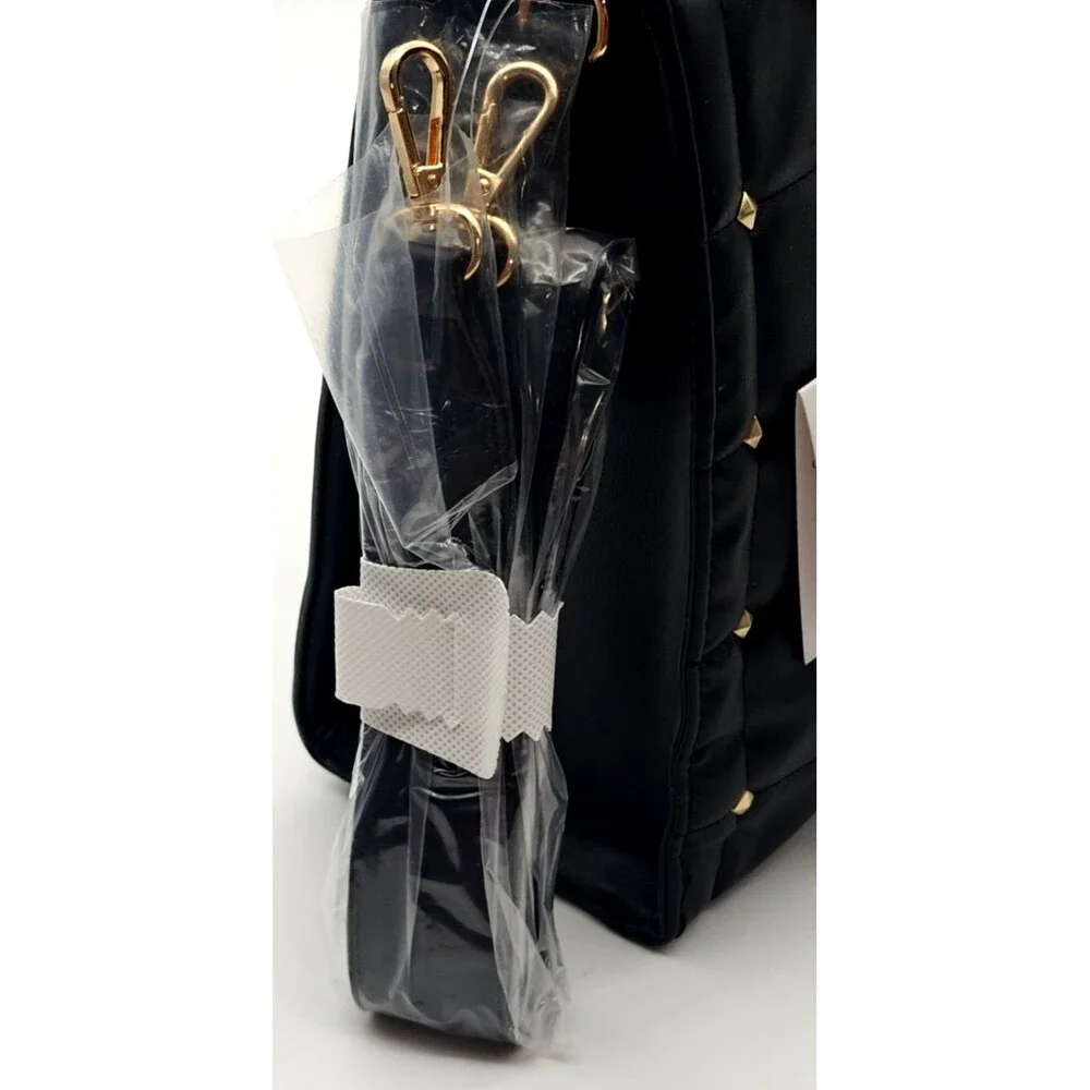 NWT Ellen Tracy Black Quilted Studden Collection Purse Handbag RV$178